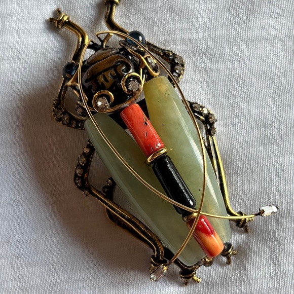 IRADJ MOINI Vintage Large Beetle Bug Insect Brooch Pin Costume Designer Jewelry - Picture 6 of 11